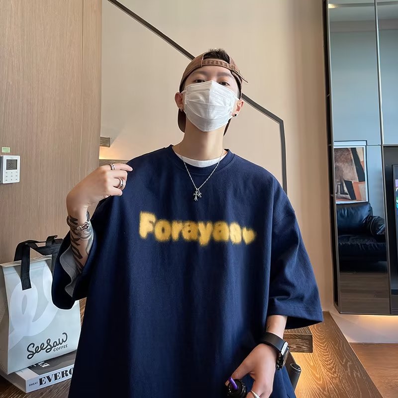 Men T Shirt Retro Loose Casual