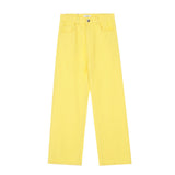 Men Jeans Simple Solid Color Loose Leisure All-Matching