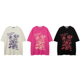 Men T-Shirt Retro Cartoon Printed Short-Sleeved T-shirt