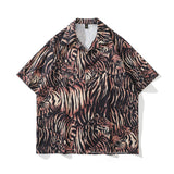 Short Sleeve Shirt Tiger Pattern Beach Shirt