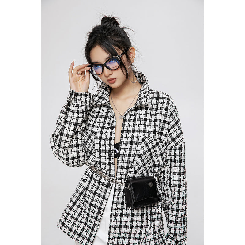 Unisex Shirt Vintage Plaid Loose