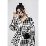 Unisex Shirt Vintage Plaid Loose
