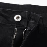 Men Jeans Solid Color Pleated Loose Casual