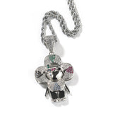 Jewelry hip hop design donkey flower pendant copper inlaid 5A zircon rapper Spectrum Animal