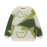 Women Sweater Sweet Cool Contrast Color Knitted Top Vibe Lazy