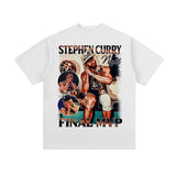Stephen Curry Curry Short Sleeve Old NBA American Star Print
