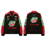 Women Jackets Versatile Racing Oversize Stand Collar Jacket