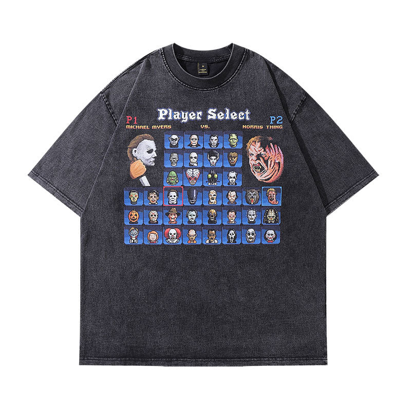 Men T-Shirt Retro Cartoon Creative Printing