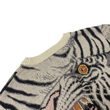 Kapital Sweater Vintage Jacquard Tiger Totem Knitted V-neck Japanese Sweaters Cardigan Jacket
