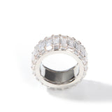 Rings ins Wind Three Row T Square Zircon Hip Hop Ring Spectrum St. Valentine's