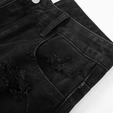 Men Jeans Ripped Hip Hop Scratch Frayed Edges