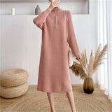 Women Pullover Sweater Loose Knit Dress