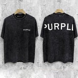 Purple Brand Distressed T Shirts Short Sleeve