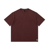 Men T-Shirt Solid Color City Boy Retro Casual