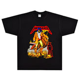 Rock Star T Shirt Metallica Metal Band T-shirt Rock American Retro Loose Vintage Short Sleeve