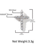Jewelry Sterling Silver Zircon Full Diamond Cross Necklace Crosses Spectrum Royalty