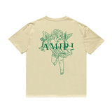 Amiri T Shirt Angel Sketch Printed Casual Hip Hop Short Sleeve T-shirt