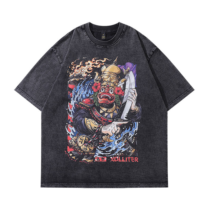 Men T-Shirt Ukiyo-E Printing Heavy Weight