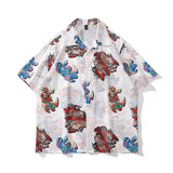 Short Sleeve Shirt Chinese Style Casual Loose Flower Shirt
