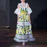 Bohemian Dress off-Shoulder Three-Dimensional Flower Dress