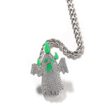 Jewelry Color Luminous Ghost Pendant Necklace Royalty Night light Jesus Pieces