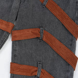 Men Jeans Bandage Hip Hop Punk Cool Personality