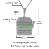 Jewelry Slot Machine Hip Hop Necklace Trendy Man Full Diamond Pendant Spectrum