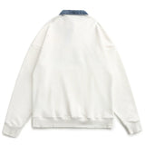 Men Fleece Lined Hoodie Multicolor Hoodie Men's Ins Loose Letter Embroidery Polo Top