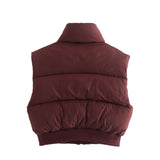 Women Cotton Coat Vest Stand Collar Coat