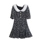 Women Dresses French Princess Slim-Fit Pleated Dress