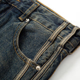 Men Jeans Side Stripes Distressed Loose