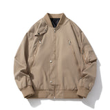 Mens Vintage Jackets Flight Suit Printed Logo Jacket