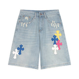 Chrome Heart Shorts Summer Denim Shorts