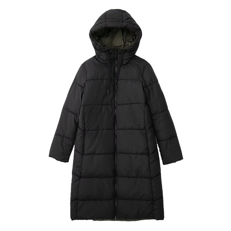 Women Cotton Coat Double-Sided Hooded down Jacket