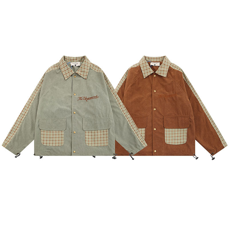 Men Coat Workwear Jacket Retro Lapels