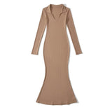 Women Dresses Slim-Fit Long Sleeve Dress