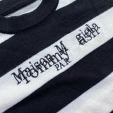 Kapital Sweater Vintage Black and White Stripe Trendy Idle Style Embroidered Crew Neck Letter Loose Sweater