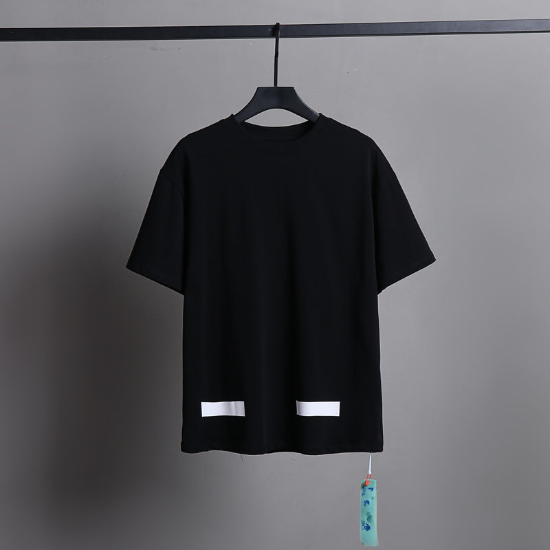 Ow T Shirts Striped Printed Men's and Women's Short Sleeves