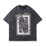 Men T-Shirt Skeleton Vintage Print Distressed