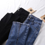 Women Jeans Stretch Split Bell-Bottom Pants
