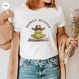 Retro Howdy Reader Frog Shirts Country Bookish Shirt