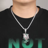 Jewelry Rose Pendant Vintage Hip Hop Copper Microencrusted Zircon Spectrum St. Valentine's