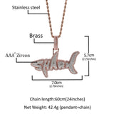 Jewelry Shark Alphabet Hip Hop Necklace with Zircon St. Valentine's Word Up Spectrum