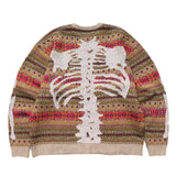 Kapital Sweater Kapital Vintage Pingtian Hehong Bone Skeleton round Neck Ethnic Style Vintage Sweater Pullover Sweater