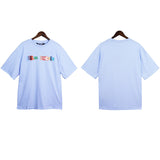 Palm Angle T Shirts Colorful Letter Logo Couple Half Sleeve Shirt