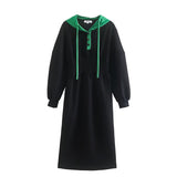 Women Dresses Loose Hooded Dress