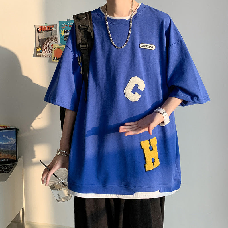 Men T Shirt Summer Thin Loose All-Matching