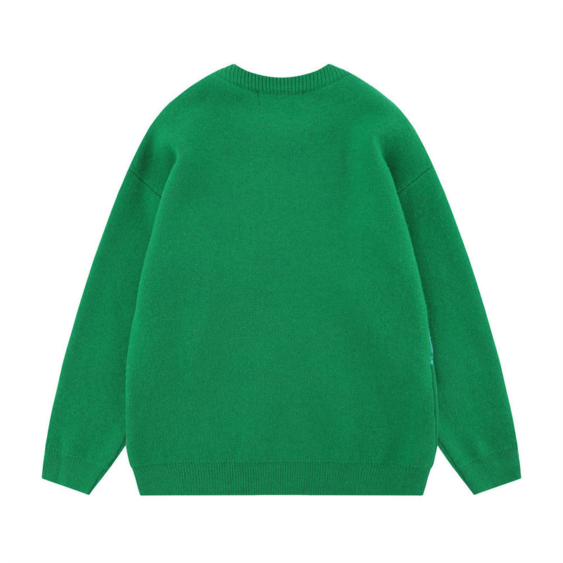 Men Sweater Five-Pointed Star Jacquard Knitted Sweater