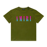 Amiri T Shirt Gradient Letter Flower Casual Short Sleeve T-shirt