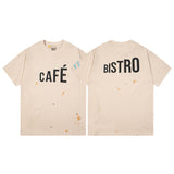 Gallery Dept T-Shirt Letter Pattern Washed Old Short Sleeve T-Shirt